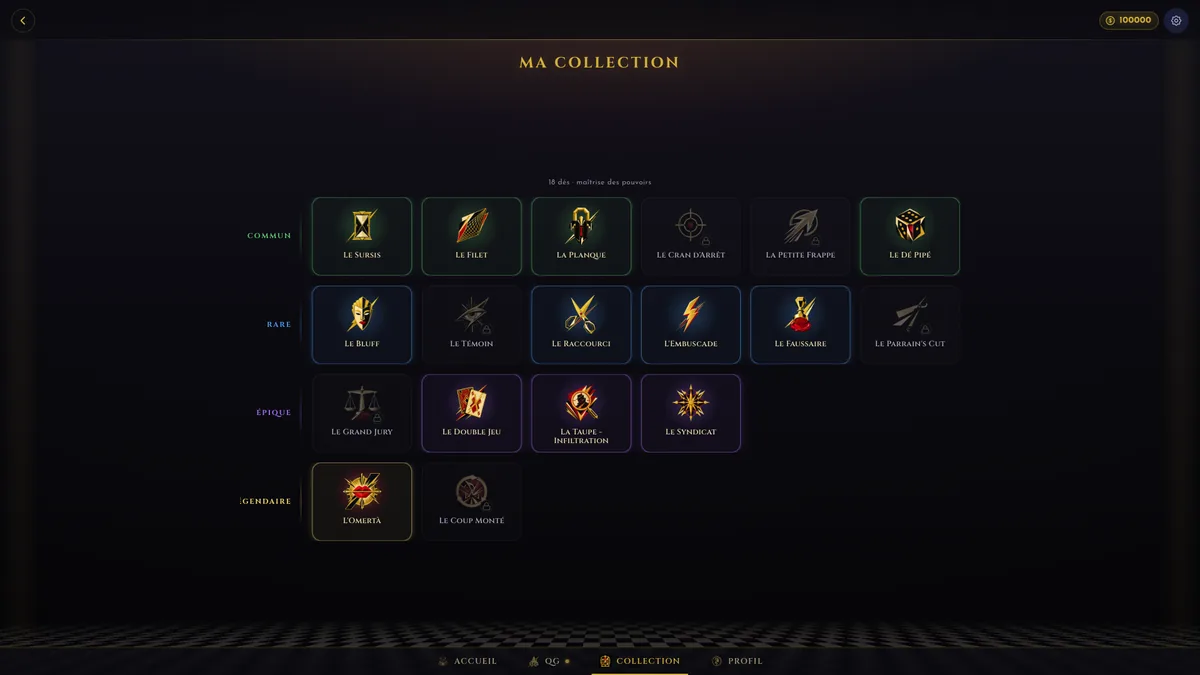 La collection des 18 pouvoirs