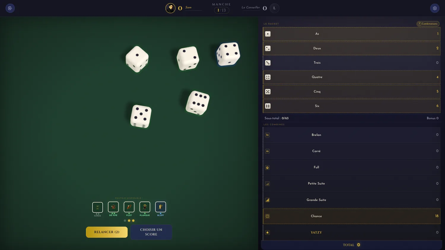 Dice Mafia sur ordinateur : le plateau, les dés 3D et la feuille de score